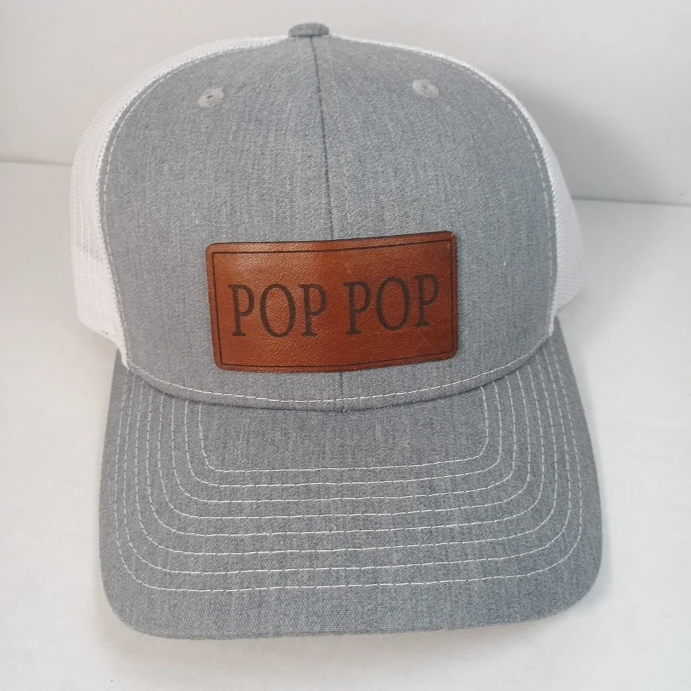 Richardson 112 Trucker Hat POP POP Leather Patch Polyester Snapback Baseball Cap